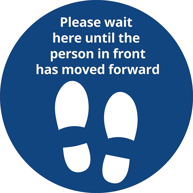 1000mm Circle Vinyl Floor Sticker - "Please Wait" - Image 2