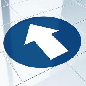 300mm Circle Vinyl Floor Sticker - "One Way"