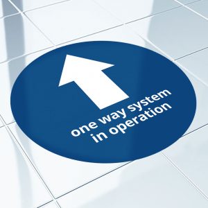 1000mm Circle Vinyl Floor Sticker - "One Way"