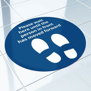 1000mm Circle Vinyl Floor Sticker - "Please Wait"