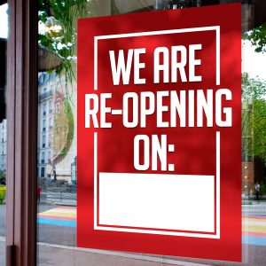 A2 Window Cling - "Re-opening"