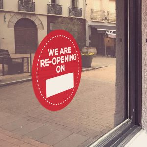300mm Window Cling - "Re-opening"
